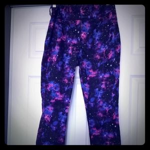 Galaxy print skinny jeans
